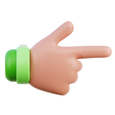 Handbewegung mit dem Finger in die richtige Richtung  3D Icon