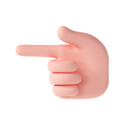 Geste mit dem Finger nach links  3D Illustration