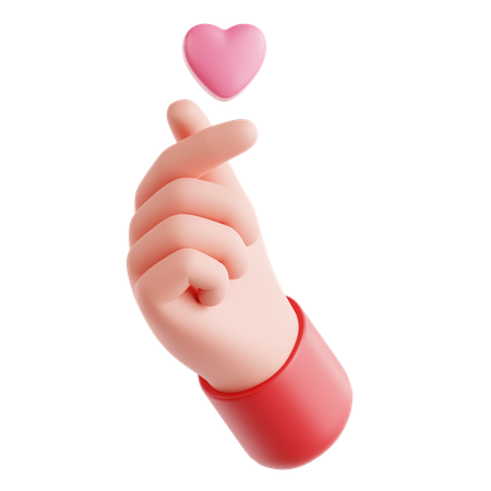 Finger Heart  3D Icon