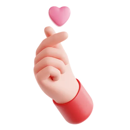 Finger Heart  3D Icon