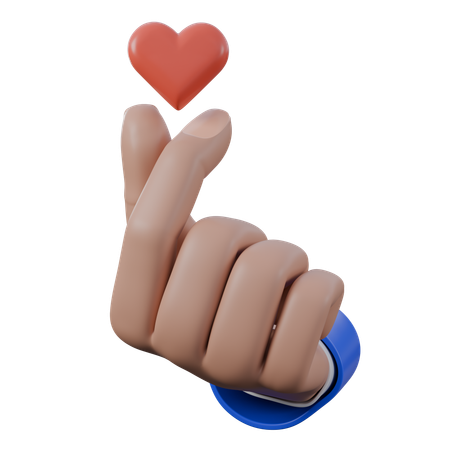 Finger Heart Hand Gestures  3D Icon