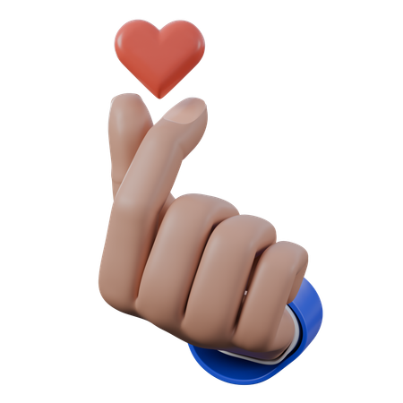 Finger Heart Hand Gestures  3D Icon