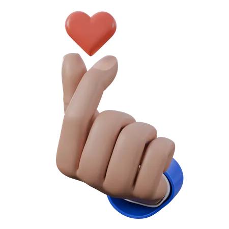 Finger Heart Hand Gestures  3D Icon