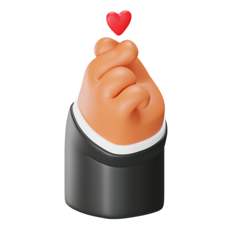 Finger Herz Handbewegung  3D Icon