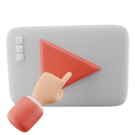 Finger Pointing Play Botton  3D Icon