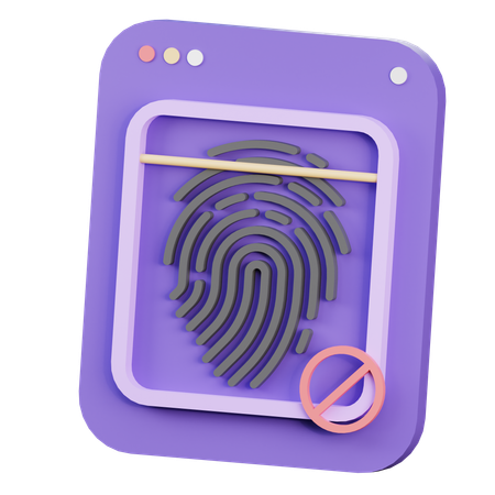 Finger Print Access Denied  3D Icon