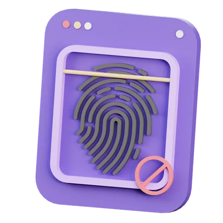 Finger Print Access Denied  3D Icon