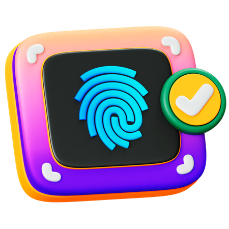 Finger Print Authentication  3D Icon