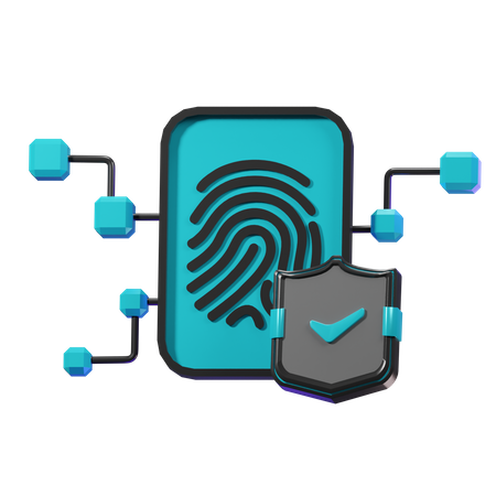 Finger Print Security  3D Illustration