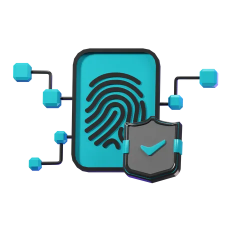 Finger Print Security  3D Illustration