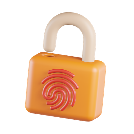 Finger Print With Pedlock  3D Icon