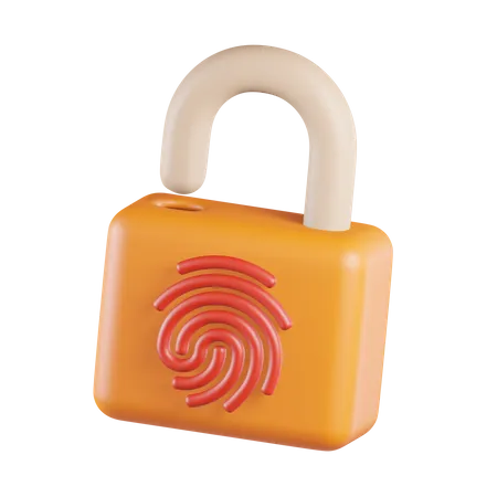 Finger Print With Pedlock  3D Icon