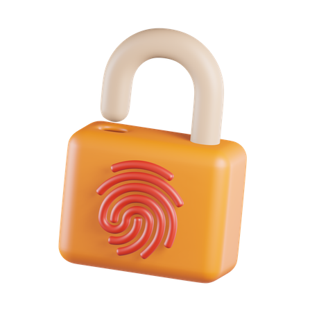 Finger Print With Pedlock 3D Icon