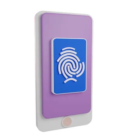 Finger Prints On Mobile  3D Icon