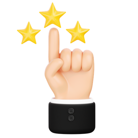 Finger Tapping Stars  3D Icon
