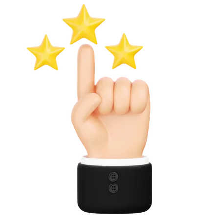 Finger Tapping Stars  3D Icon