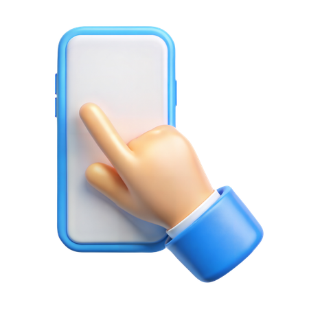 Finger Touching Mobile Screen  3D Icon