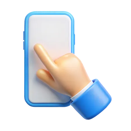 Finger Touching Mobile Screen  3D Icon