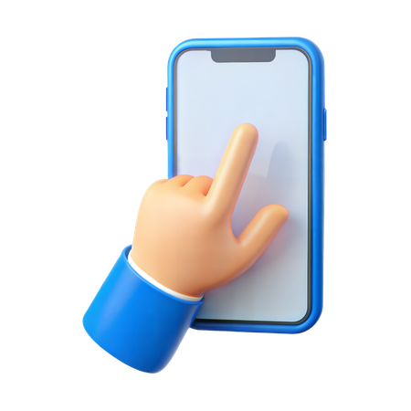 Finger Touching Mobile Screen  3D Icon