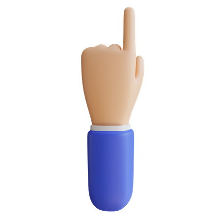 Finger Up Gesture  3D Illustration