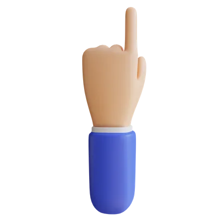 Finger Up Gesture  3D Illustration