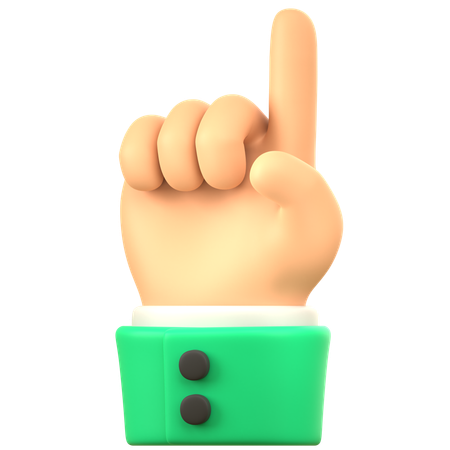 Finger Up Hand Gesture  3D Icon