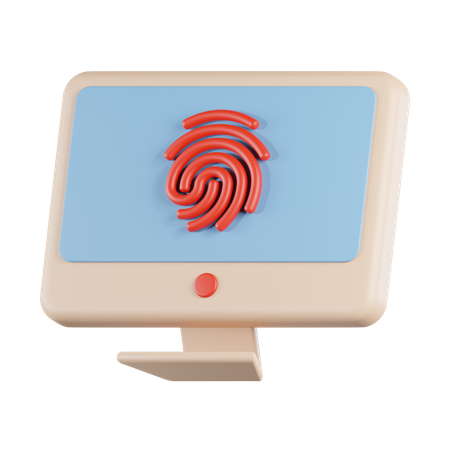 Fingerabdruck des Computers  3D Icon