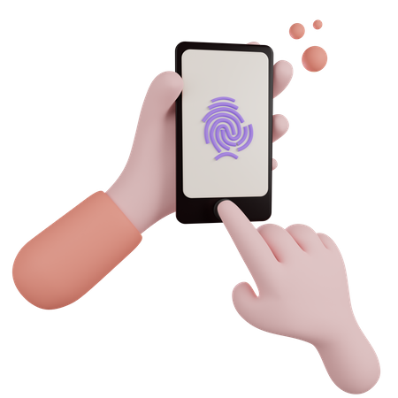 Entsperren per Fingerabdruck  3D Icon