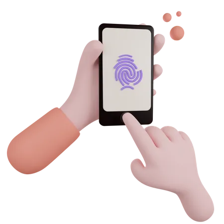 Entsperren per Fingerabdruck  3D Icon