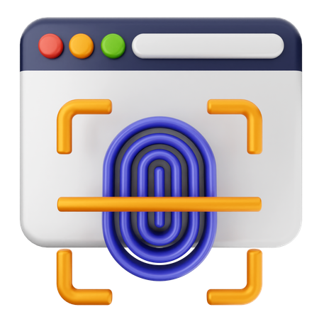 Fingerabdruck Internetsicherheit  3D Icon