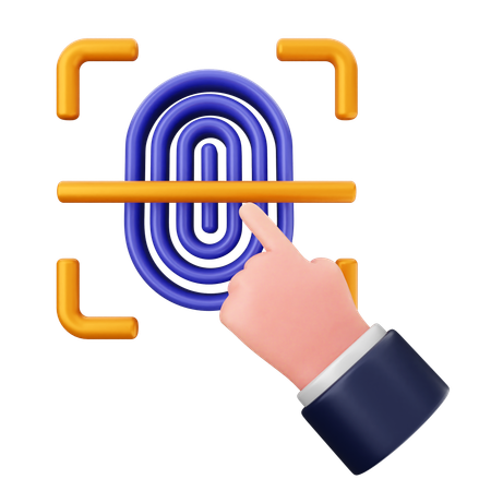 Fingerabdruck Internetsicherheit  3D Icon