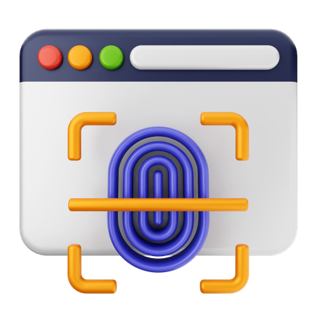 Fingerabdruck Internetsicherheit  3D Icon