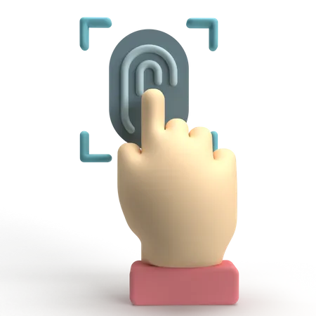 Fingerabdruck-Scan  3D Icon