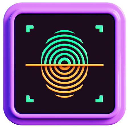 Fingerabdruck-Scan für mehr Sicherheit  3D Icon