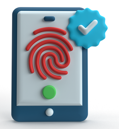 지문  3D Icon