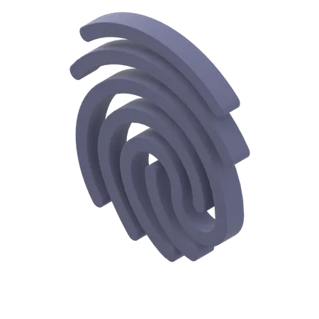 Fingerprint 3D Illustration