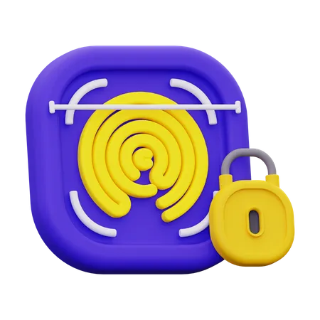 3 D Fingerprint Icon 3D Icon