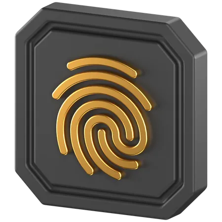 3 D Icon Of A Black And Fold Finger Print Scanner 3D Icon