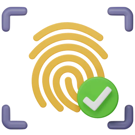 Fingerprint Accepted  3D Icon