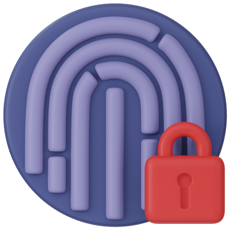 Fingerprint Access Security  3D Icon