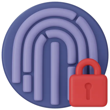 Fingerprint Access Security 3 D Icon Render 3D Icon