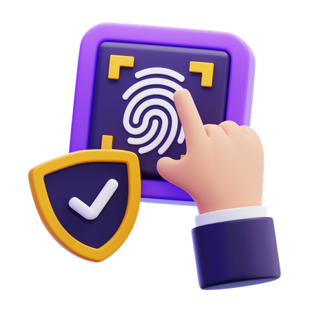 指紋認証  3D Icon