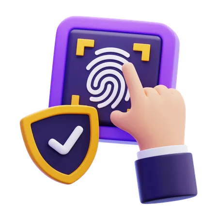 指紋認証  3D Icon