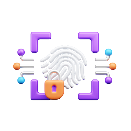 Fingerprint authentication  3D Icon