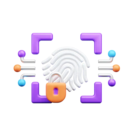 Fingerprint authentication  3D Icon