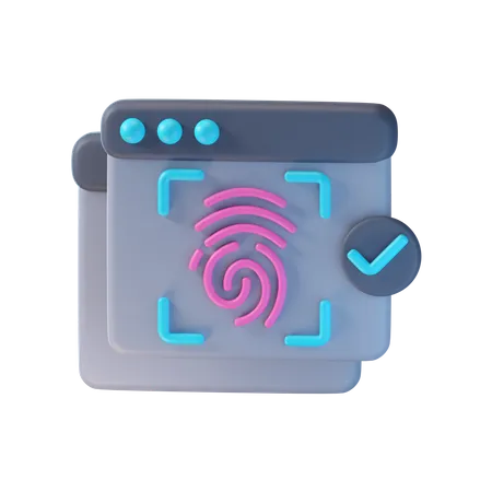 Fingerprint Authentication  3D Icon