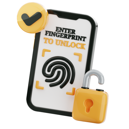 Fingerprint authentication  3D Icon