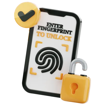 Fingerprint authentication  3D Icon