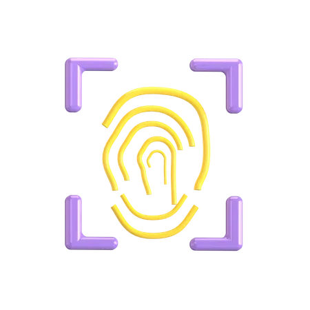 Fingerprint Authentication  3D Icon