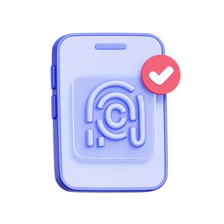 Fingerprint Authentication  3D Icon